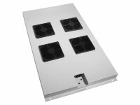 Блок вентиляторов потолочный для шкафов глубиной 1000 мм, серый, с фильтрами фото 1 — 