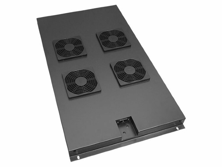 Блок вентиляторов потолочный для шкафов глубиной 1000 мм, черный, с фильтрами — 