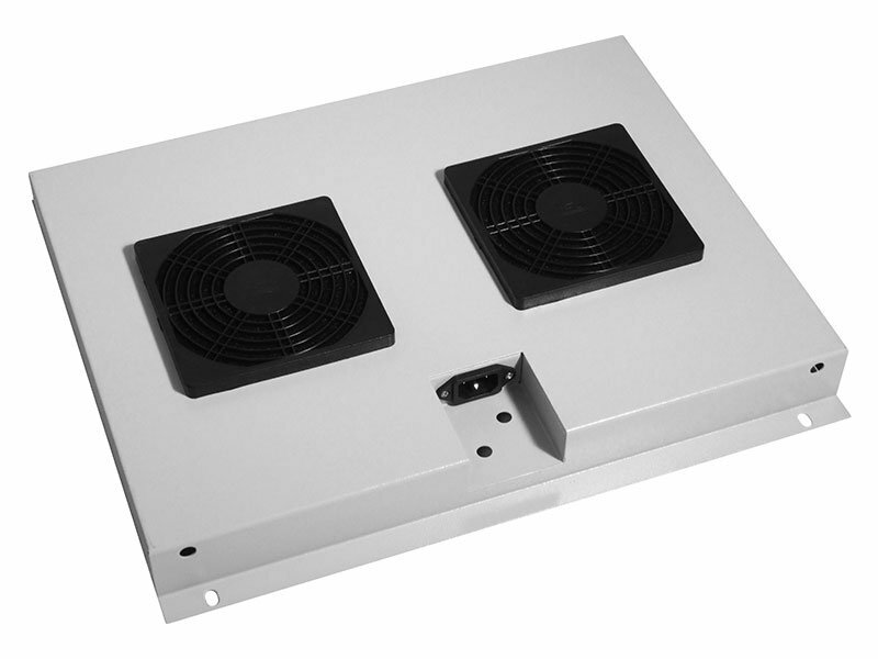 Блок вентиляторов потолочный для шкафов глубиной 600 мм, серый, с фильтрами фото 1 — 