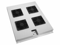Блок вентиляторов потолочный для шкафов глубиной 800 мм, серый, с фильтрами фото 1 — 