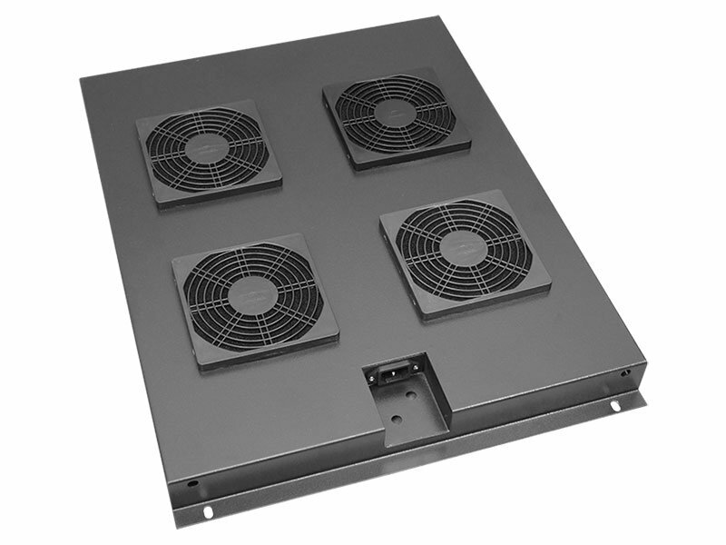 Блок вентиляторов потолочный для шкафов глубиной 800 мм, черный, с фильтрами фото 1 — 