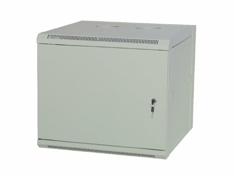 Настенный шкаф 6U, 600x450x368мм, 19&quot;, металлическая дверь, серый, MAXYS — 