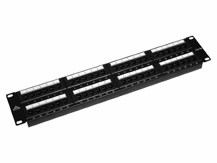 Патч-панель 48 портов RJ45, категория 5e, 2U — 