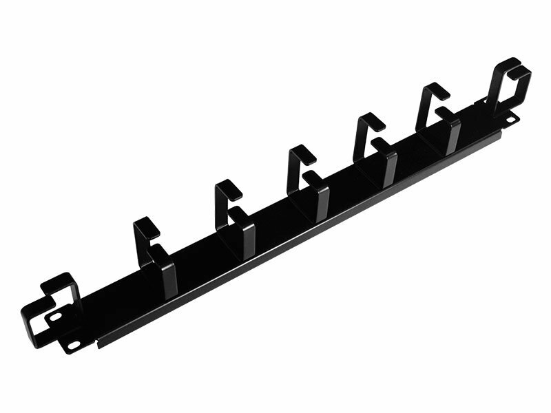 Кабельный органайзер с металлическими кольцами, 1U, высота 45 мм, черный фото 1 — 